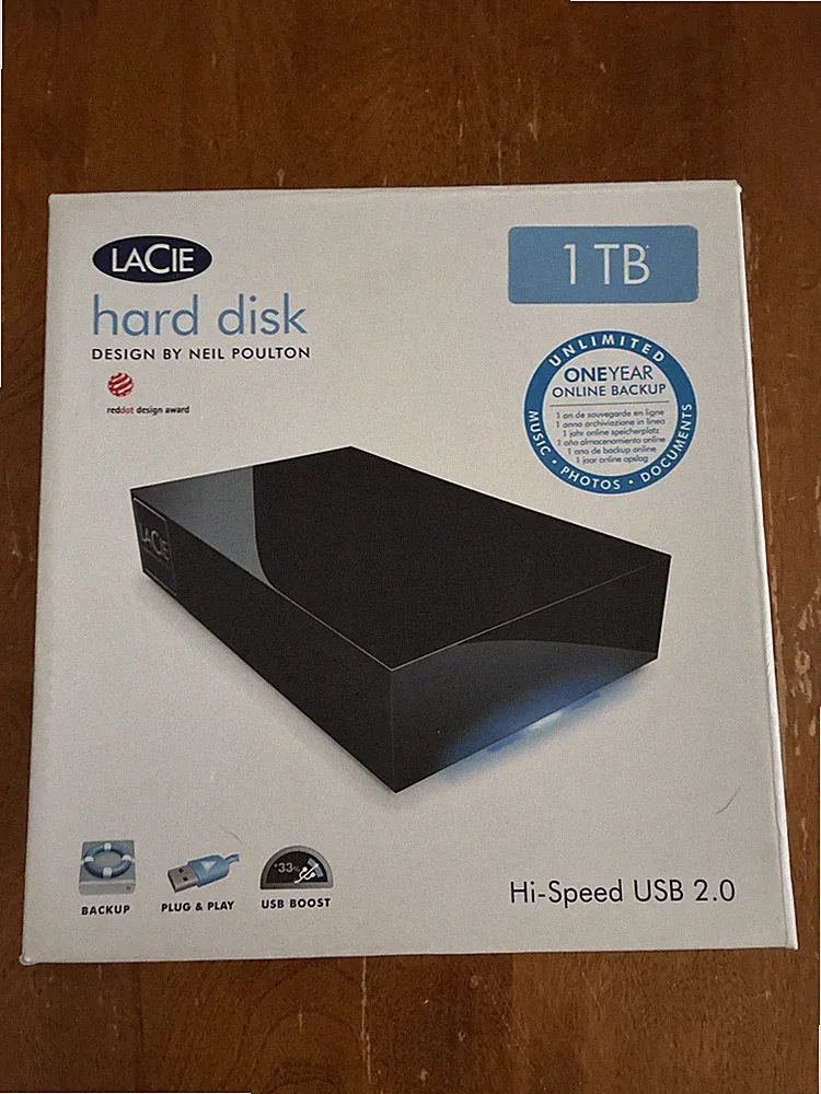 LaCie 1TB External Desktop Hard Drive – USB 2.0 Hard Drive Only