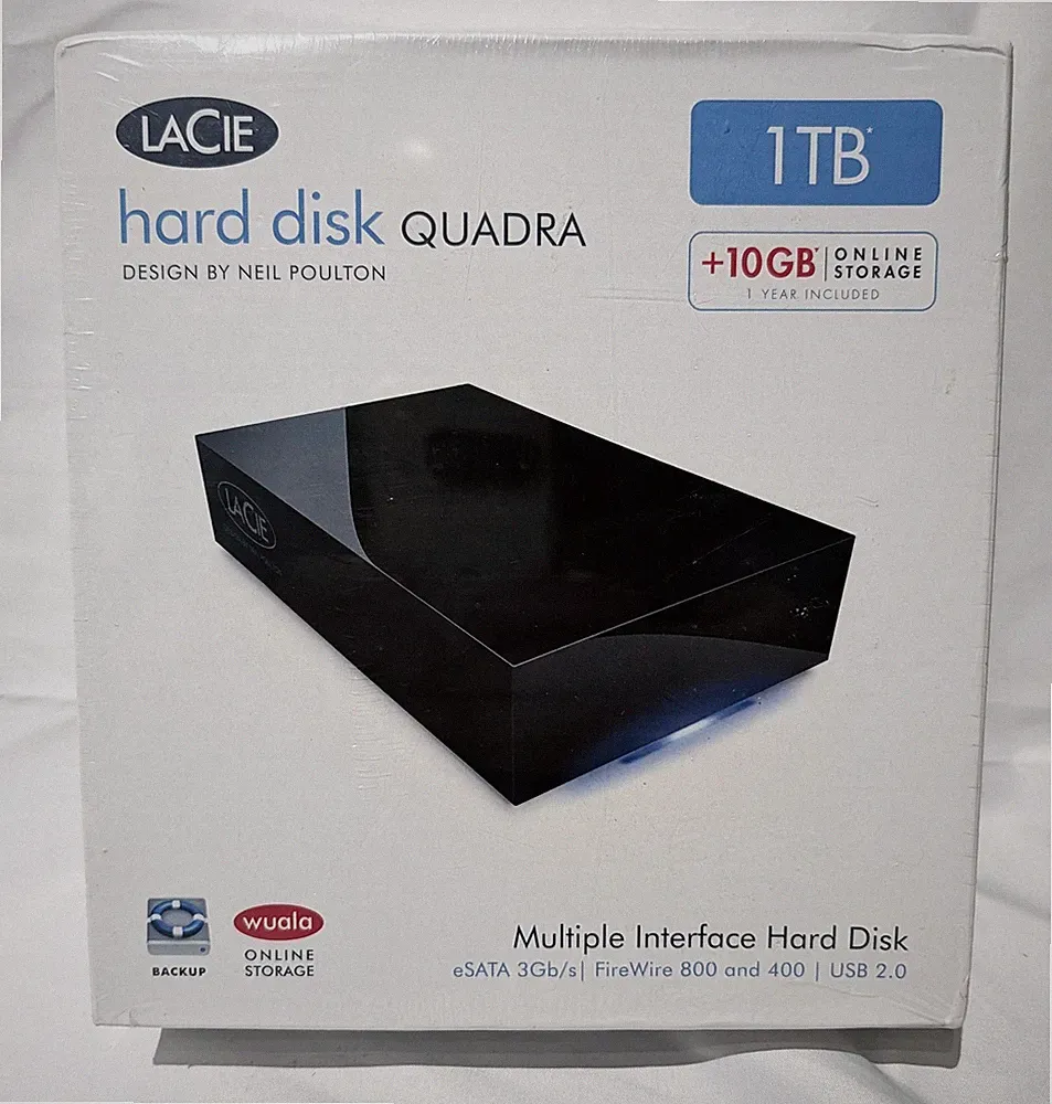 Lacie Quadra 1TB Multiple Interface External Hard Drive - NEW